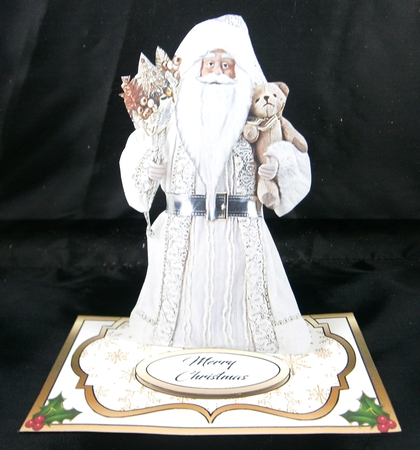 Small easel Santa (gold) by Linda Short