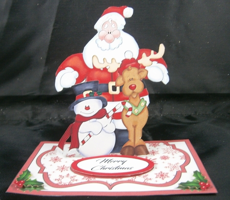 Small easel Santa & friends by Linda Short