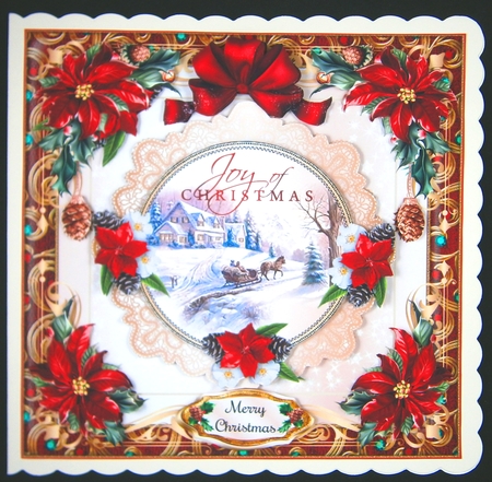Christmas Card Topper 2 With Decoupage by Linda Short
