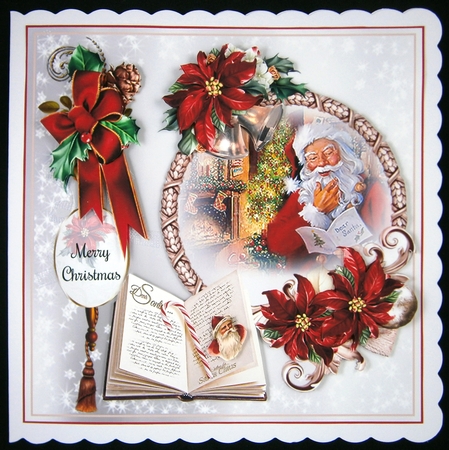 Santa Card Topper With Decoupage by Linda Short