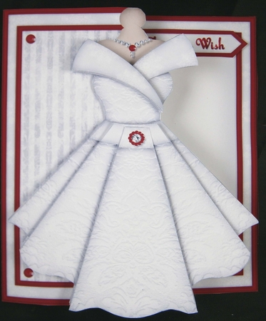 Womens Christmas Dress 03 - Decoupage Card Kit by Linda Short