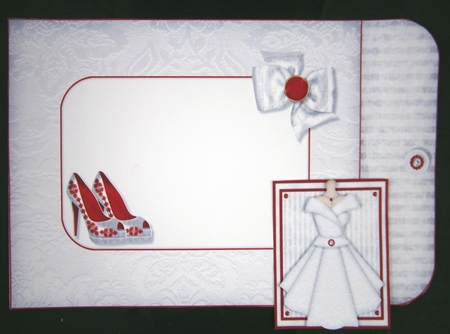 Womens Christmas Dress 03 - Decoupage Card Kit by Linda Short