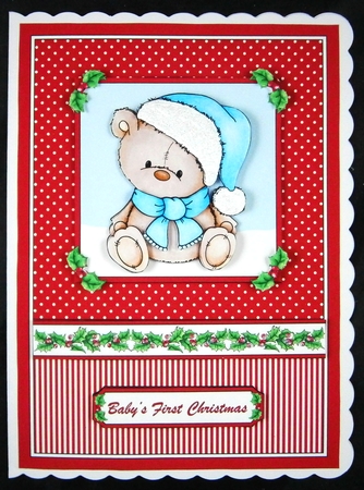 Cute Teddy Bear Holiday Topper (Card Two) by Linda Short