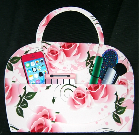 Handbag card 5 with accessories by Linda Short