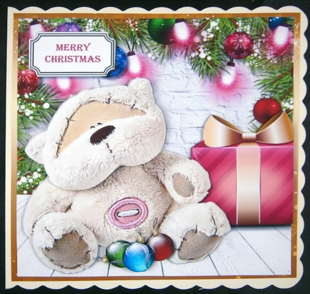 Christmas card topper Fizzy Moon by Linda Short