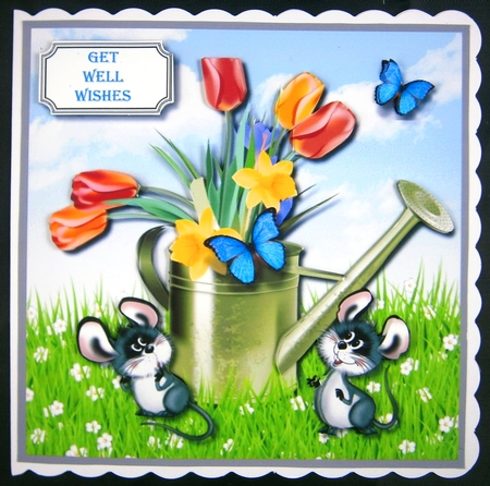 Watering can with mice by Linda Short