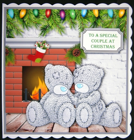 Tatty Teddy Christmas by the fire by Linda Short