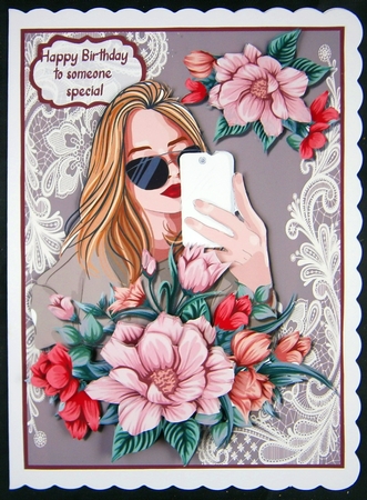 Phone and flowers A5 by Linda Short