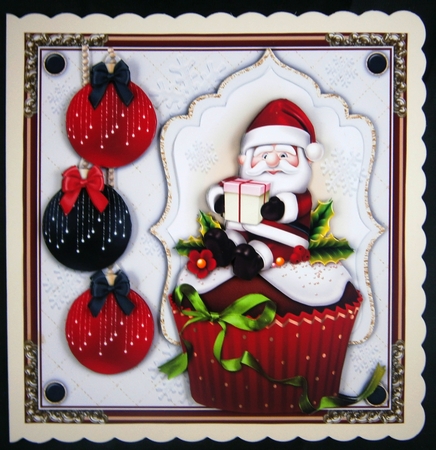 Christmas Cupcake1 Mini Card Kit by Linda Short