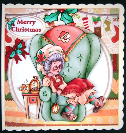 8x8 Mrs Claus waiting for Santa mini kit by Linda Short