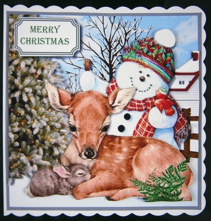 Christmas deer and rabbit by Linda Short