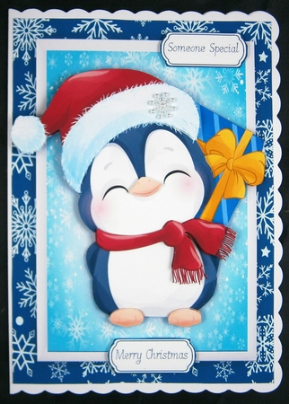 Cute Penguin With A Present by Linda Short