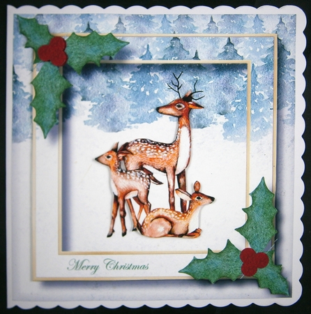 Winter Deer Trio by Linda Short