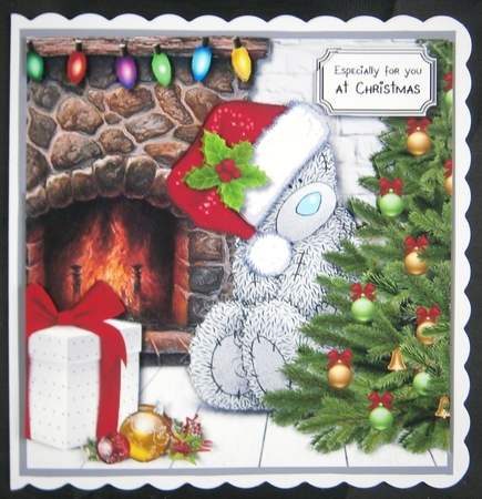 Tatty teddy Christmas by the fire by Linda Short