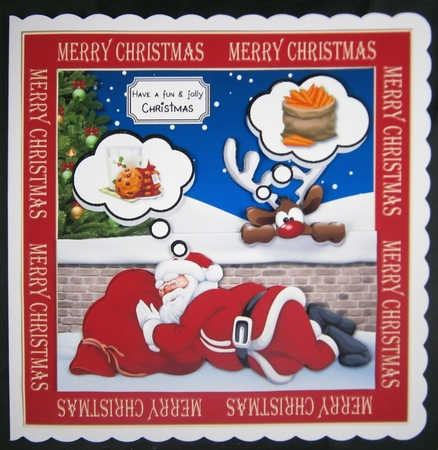 Santa and Rudolph dreaming of midnight Snacks by Linda Short