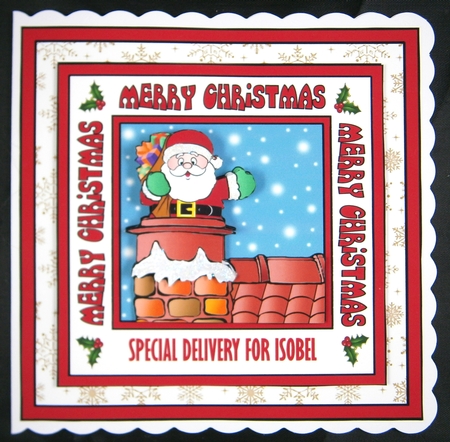 SC Santa down the chimney by Linda Short