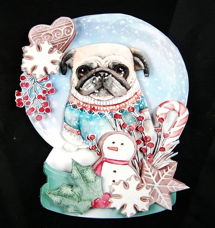 Bah Hum-Pug!  Snow Globe Mini Kit by Linda Short