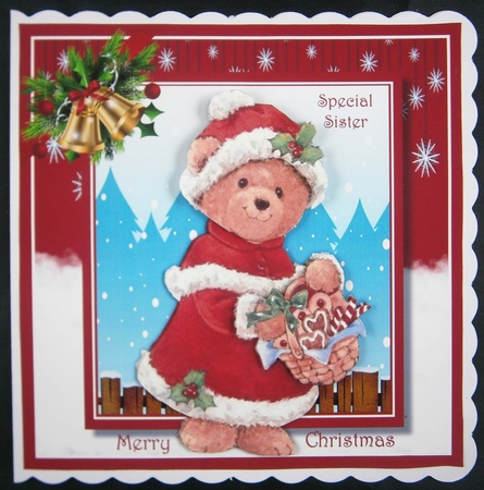 8, Assorted Christmas Cards , Cute Teddies by Linda Short