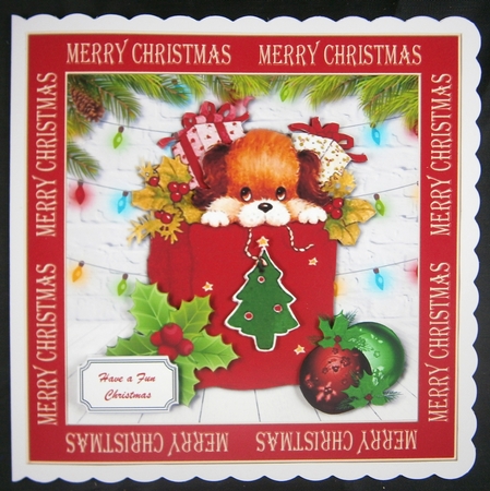 Christmas Gift Bag card topper by Linda Short