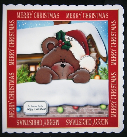 Christmas Peek a boo teddy by Linda Short