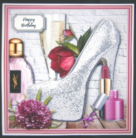 Silver shoes and purple flowers by Linda Short