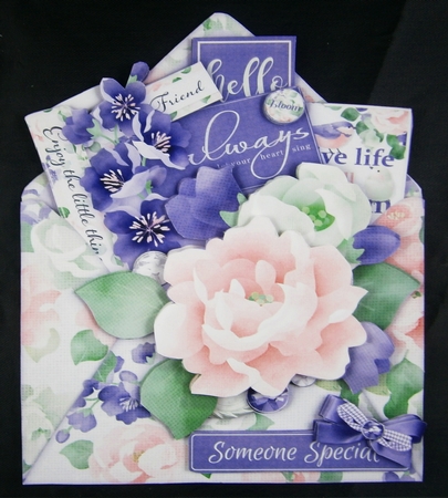 Floral Birthday Envelope Shaped Card Mini Kit by Linda Short