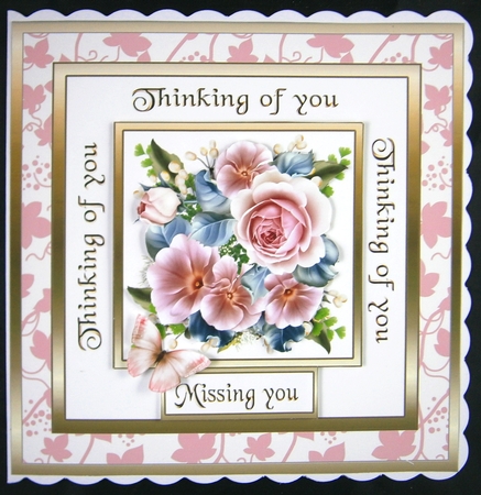 Lovely pink roses (Thinking of you) by Linda Short