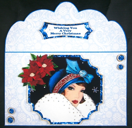 Blue Art Deco Christmas - Money Wallet by Linda Short