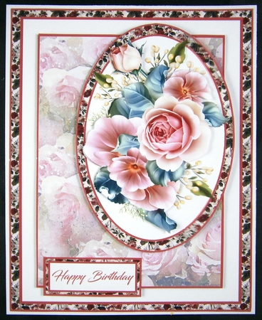 Lovely pink roses quick card by Linda Short