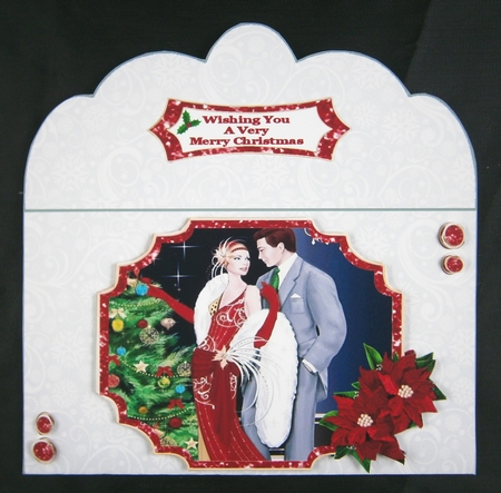 Red Art Deco Christmas - Money Wallet by Linda Short