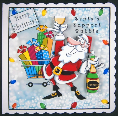 Santas Support Bubble - Decoupage by Linda Short