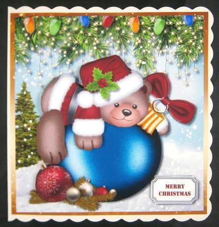 Christmas Bauble with Teddy by Linda Short