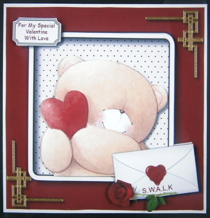 Forever Friends Valentine or Anniversary card topper by Linda Short