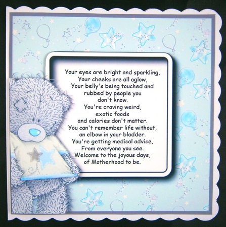 Tatty Teddy Mummy to be with lovely verse by Linda Short