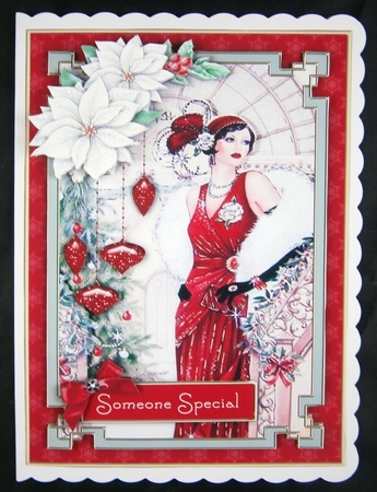 Christmas Art Deco A5 Card Front by Linda Short
