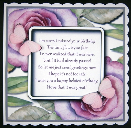 Belated Birthday Card Topper by Linda Short