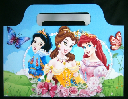 Pretty princesses with butterflies tote gift bag by Linda Short