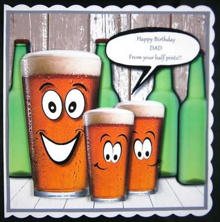 Birthday or Fathers Day humorous card topper by Linda Short