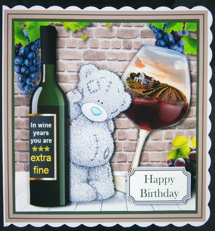 Tatty Teddy in wine years you are extra fine by Linda Short