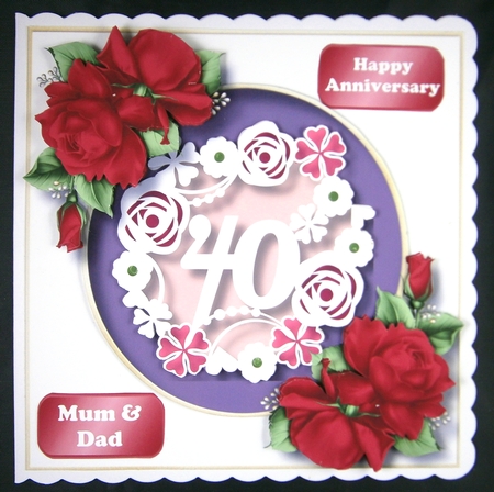 Faux Paper Cut 40 - Birthday Or Anniversary by Linda Short