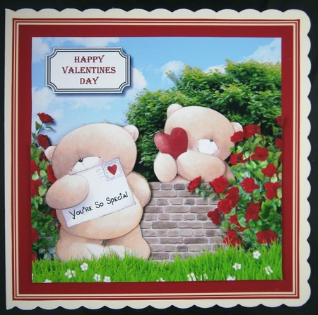 Forever Friends Birthday or romantic occasion card topper by Linda Short