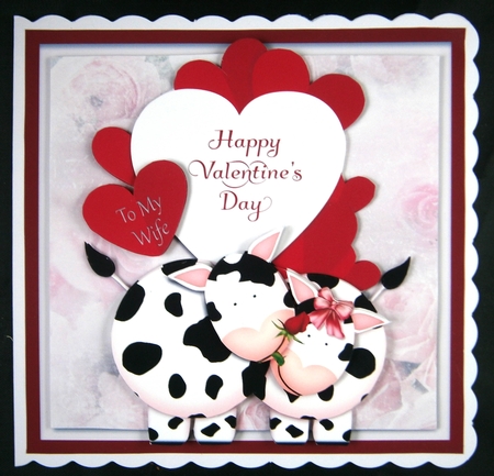 Cows Valentines Day Card Mini Kit by Linda Short