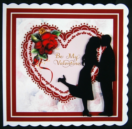 Silhouette Couple Valentines Day Card by Linda Short