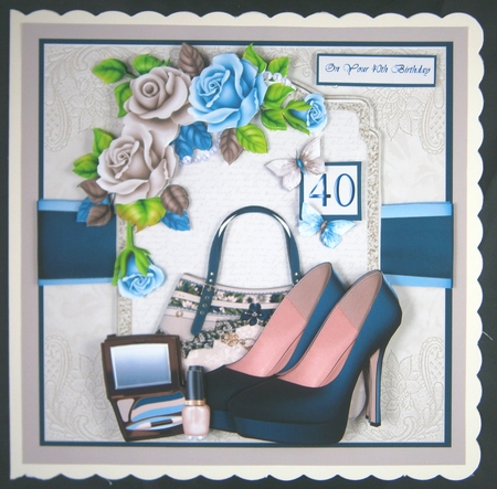 Bag, Makeup and Shoes with Butterflies by Linda Short
