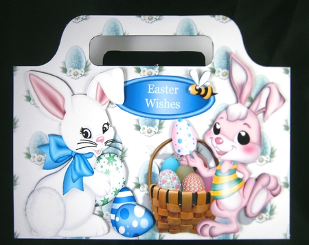 Cute easter bunnies with eggs tote gift bag by Linda Short
