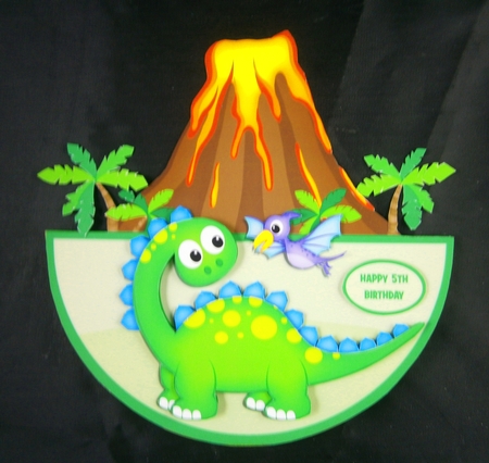 DINO VOLCANO ROCKER CARD by Linda Short