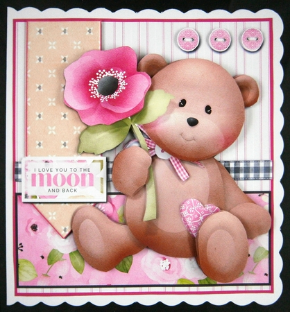 Love You to the Moon and Back Pink and Blue Card Fronts Combined Kit  by Linda Short