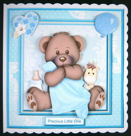 Baby Boy Bear & Blanket Decoupage Mini Kit by Linda Short