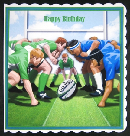 Rugby scrum birthday by Linda Short