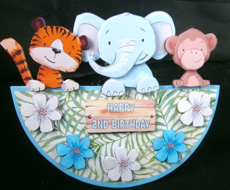 JUNGLE FRIENDS ROCKER CARD by Linda Short
